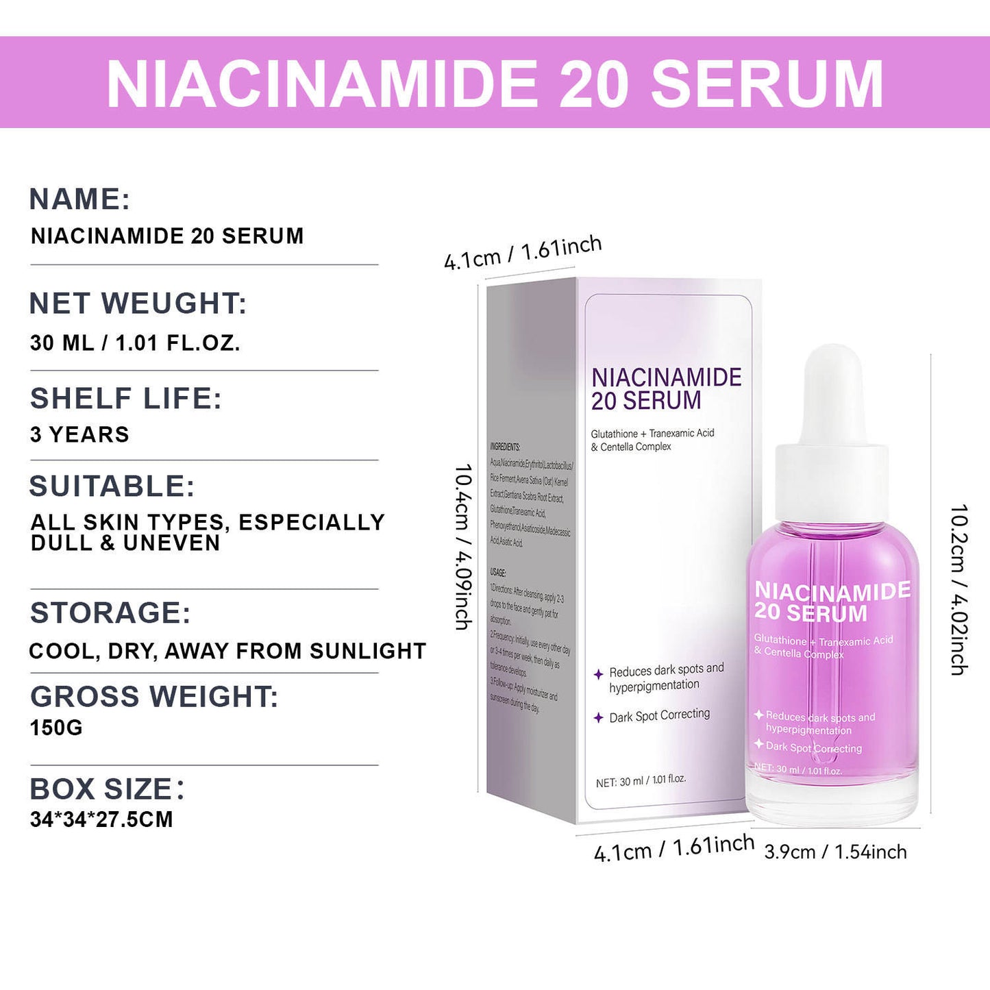 Dark Spot Correcting Serum 30ml Face Skin Brightener